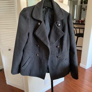 Forever 21 Charcoal Double-Breasted Pea Coat
